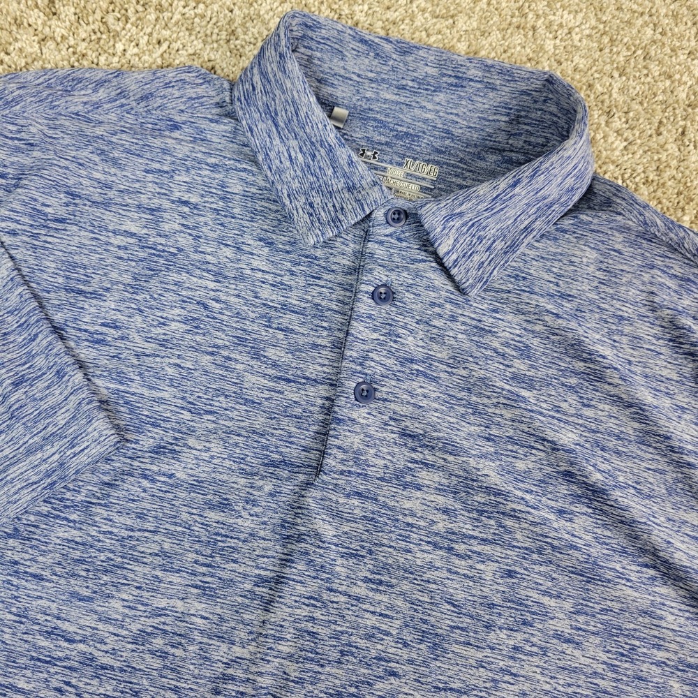 Under Armour Mens XL Gray Static Performance‎ Stretch Polo Short Sleeve